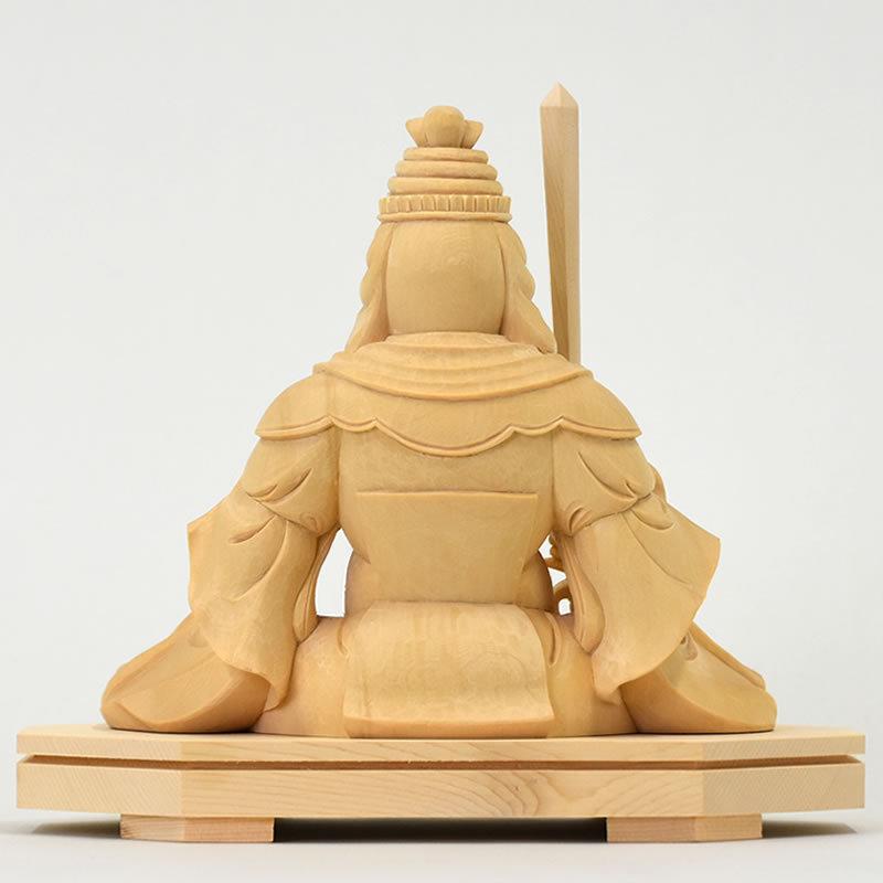 木彫り仏像 上彫【宇賀弁財天（弁才天）座像】 桧木 坐4.0寸 : 海宇