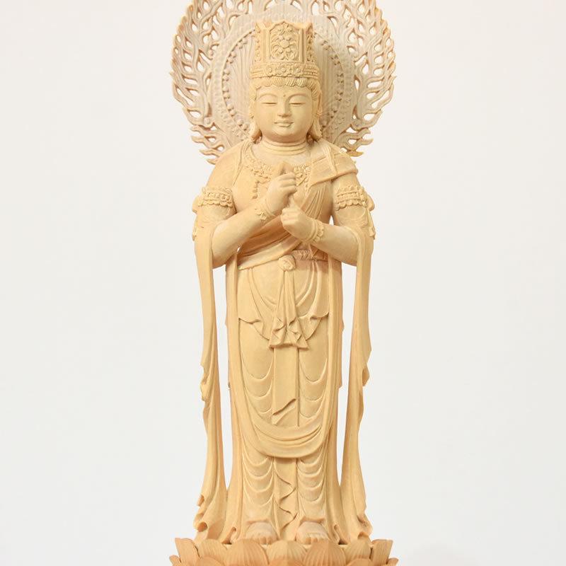 木彫り仏像 【大日如来立像】 桧木（ヒノキ） 立5.0寸 : 海宇工芸館