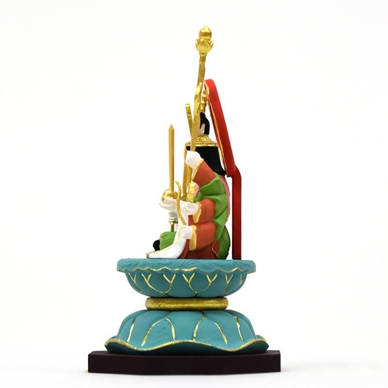 木彫り仏像 小仏-【宇賀八臂弁財天（弁才天）】柘植 極彩色 : 海宇工芸