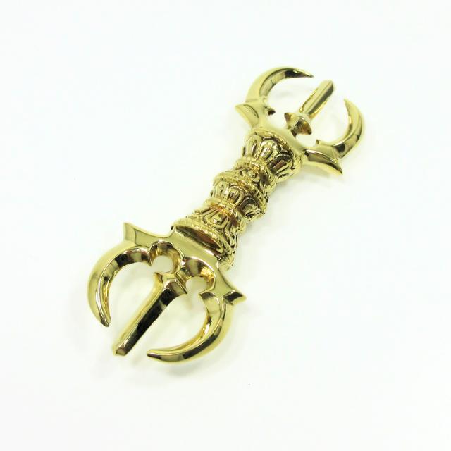 金剛杵 三鈷杵 バジュラ ドルジェ 長さ9cm 真鍮 お守り 金剛杵の三