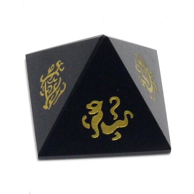 ピラミッド 黒曜石 オブシディアン 置物 約4cm 四神獣 四神相応