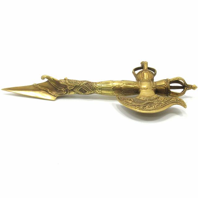 密教法具 カルタリ 独鈷杵 プルパ 一体型 特大サイズ約30cm ブルパ