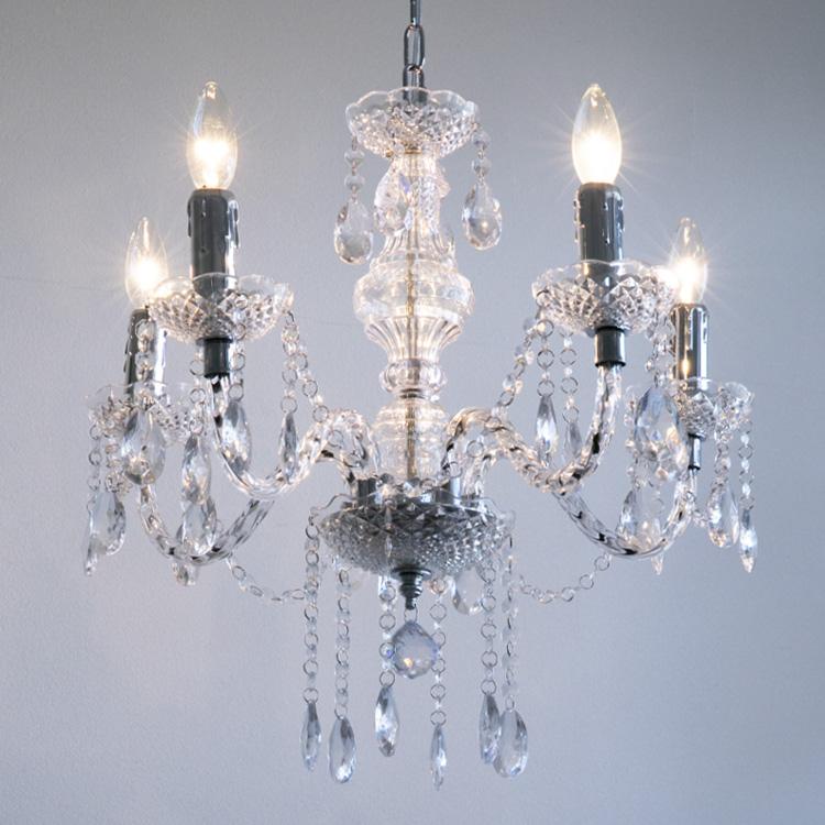 シャンデリア 5灯 姫系 アンティーク レトロ かわいい リビング