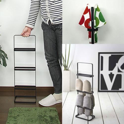 スリッパラック 6足 ホワイト ブラック 玄関 廊下 リビング スリッパ