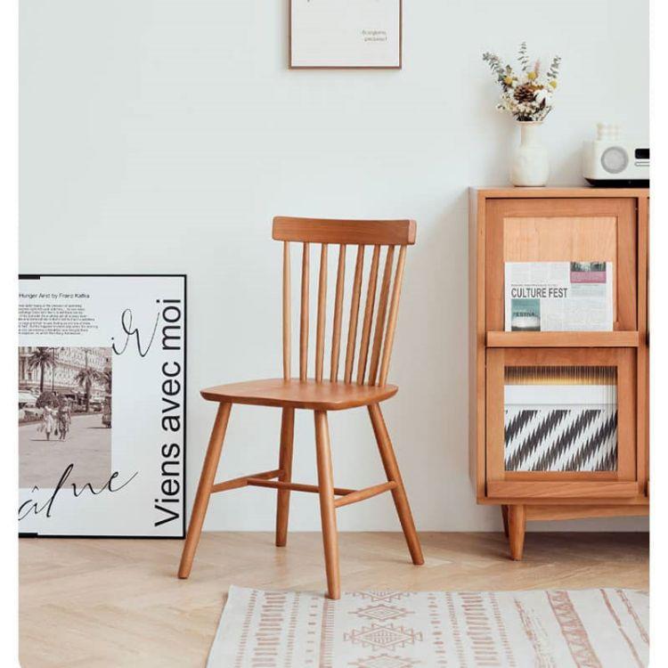 チェア ダイニング 厚座面 ナチュラル チェリー材 無垢材 リビング