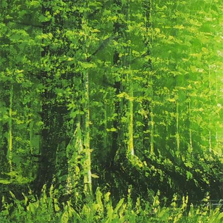 絵画 油絵 陽光 (横山守) 【肉筆】【油絵】【日本の風景】【横長