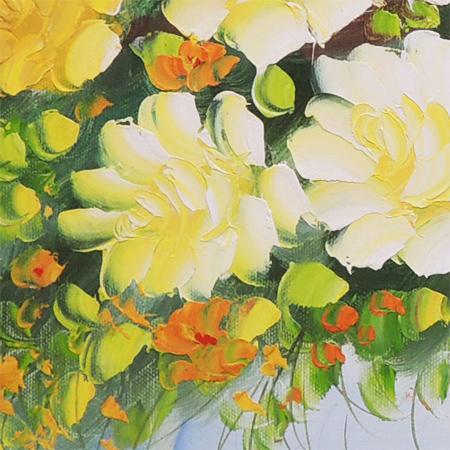 絵画 油絵 花のある風景 F20号 （高田美里） 【肉筆】【油絵】【花