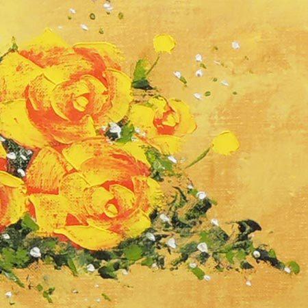 絵画 油絵 黄色いばら （SOO） 【肉筆】【油絵】【花】【横長