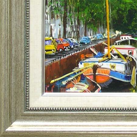 絵画 油絵 アムステルダムの運河 （藤原英信） 【肉筆】【油絵】【外国