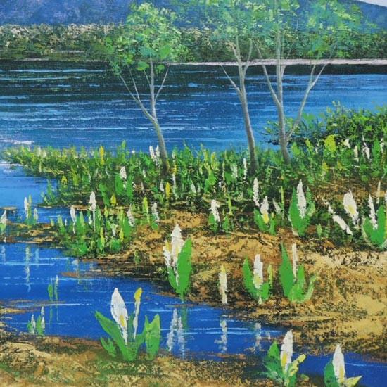 絵画 油絵 尾瀬 F30号 （佐藤俊男） 【海・山】【肉筆】【油絵】【日本