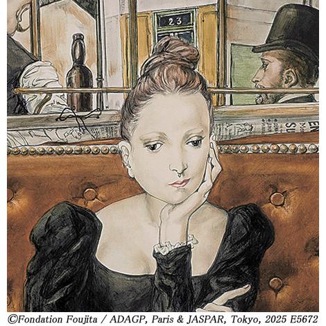 藤田嗣治（レオナール・フジタ） 絵画 カフェにて 【複製】【美術印刷