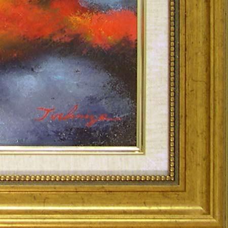 絵画 油絵 赤富士 （土屋茂） F6号 【肉筆】【油絵】【富士】【6号