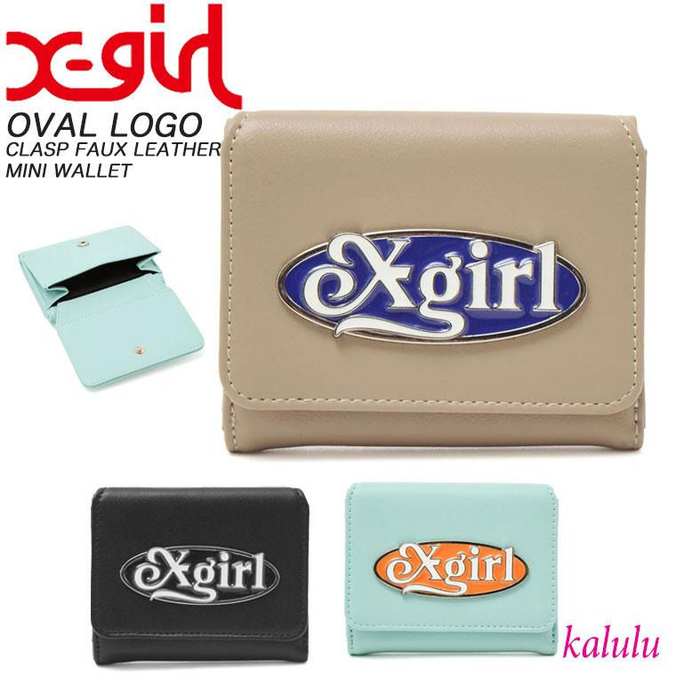 X-girl（エックスガール） 財布 OVAL LOGO CLASP FAUX LEATHER MINI