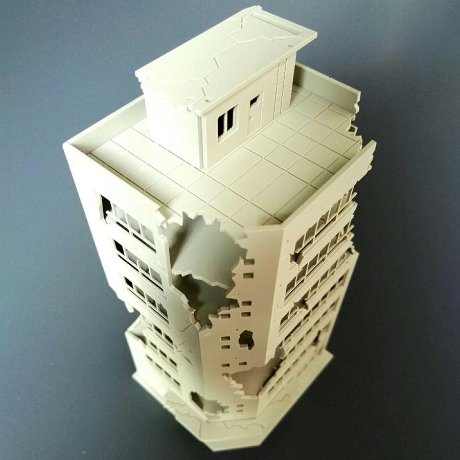 ジオラマ 鉄道模型 建物 廃墟ビル 組み立て 未完成品 1/150 Nゲージ