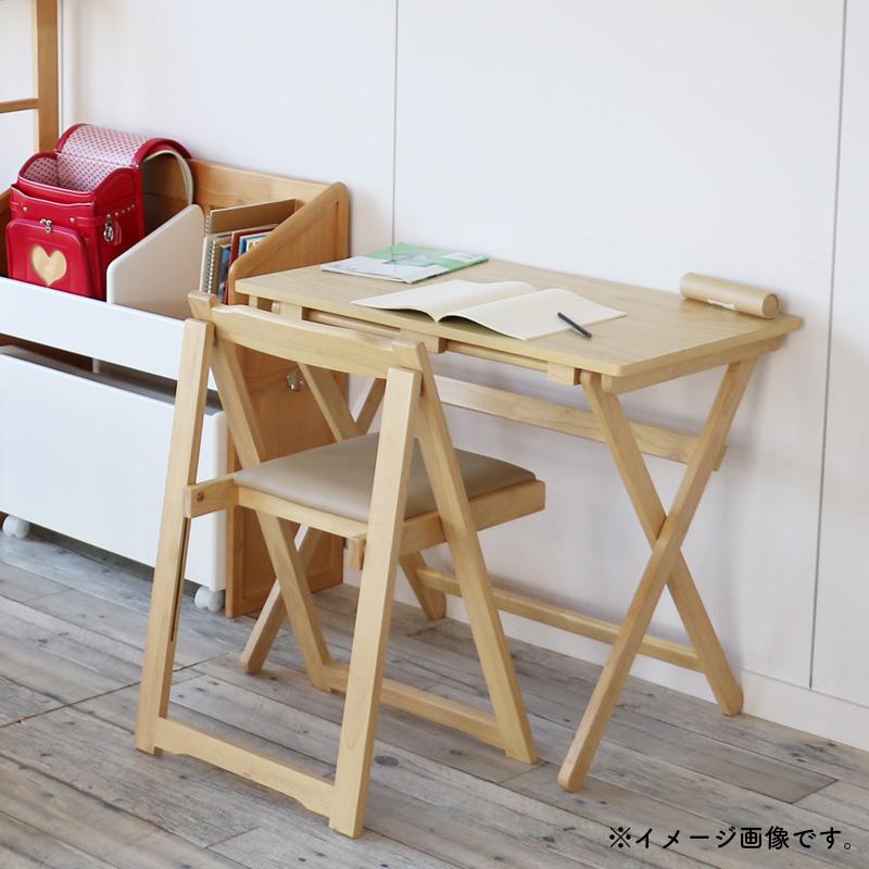 ICHIBA（市場） 折畳みデスクチェアセット TS-3404 NA WH ホワイト BR