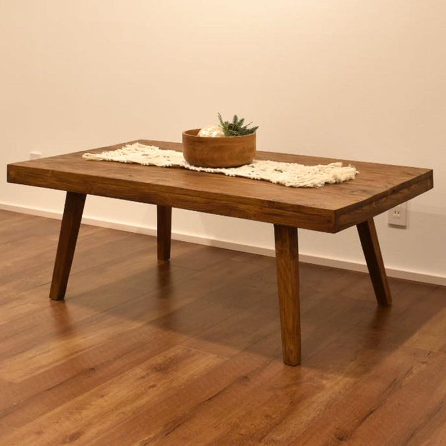 チーク無垢材フレンチローテーブル[ウォルナットAW] おしゃれ 木