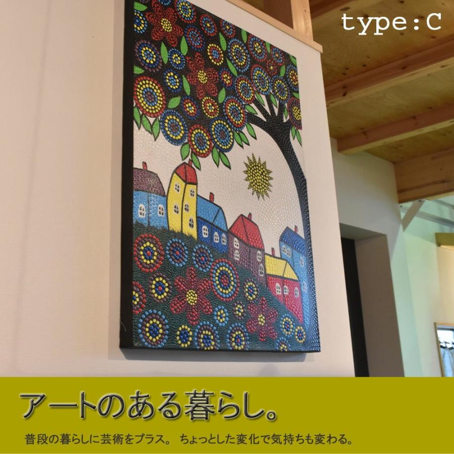 バリ絵画 SHIAWASE TREE バリ ドットアート バリアート 絵画 バリ島