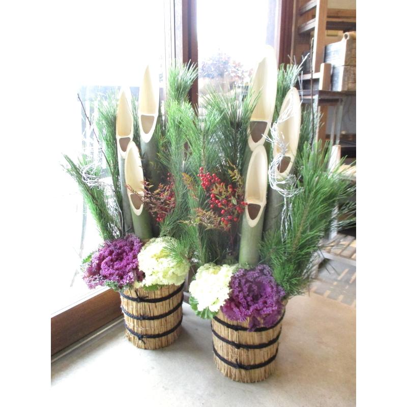 門松 90cm シュロ縄 天然素材 1対セット 薫る花 迎春 お歳暮 お正月