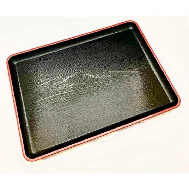 お盆トレー 業務用 ランチ 定食盆 弁天盆黒天朱 尺1寸 配膳トレー