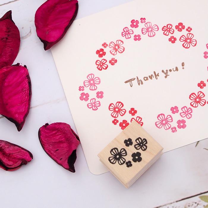 消しゴムはんこ ラバースタンプ 消しゴムスタンプ はんこどり 森の小花