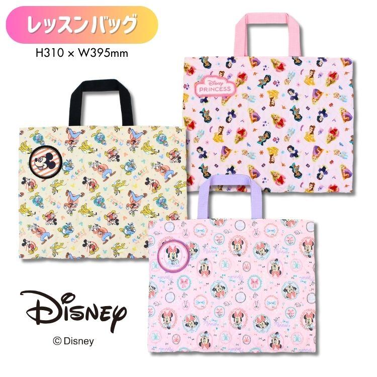 メール便可 刺繍可 ディズニー キルト レッスンバッグ お名前ワッペン