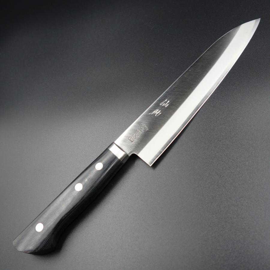 仙助 包丁 牛刀包丁 クロマックス鋼 180mm 黒合板柄 セミステンレス