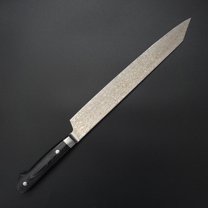 堺孝行 刺身包丁 コアレス ダマスカス 剣型 柳刃包丁 260mm ブラック