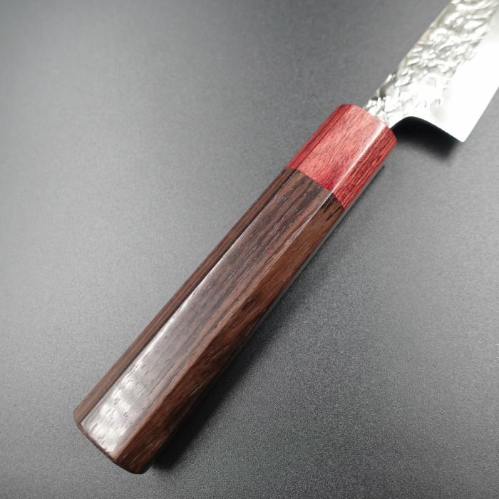 貴輔 包丁 ペティ ナイフ ATS-34 ステンレス 120mm 鎚目 紫檀八角柄 口