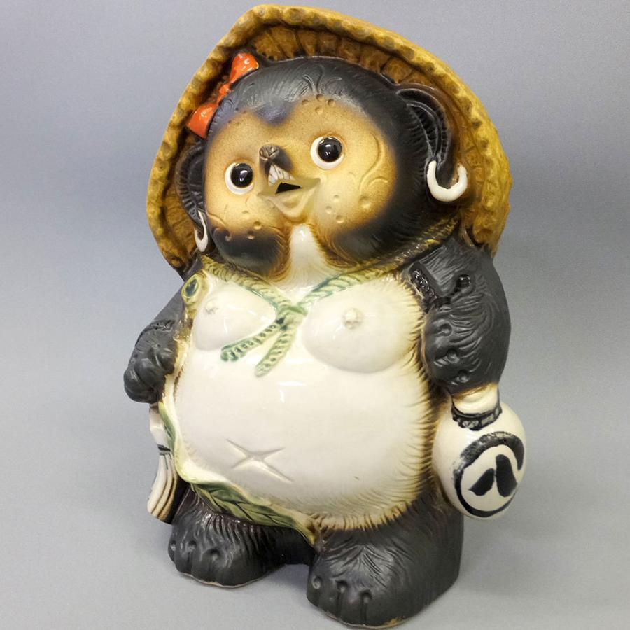 信楽焼 たぬき 狸 置物 インテリア オブジェ 家具 陶器 商売繁盛 金運