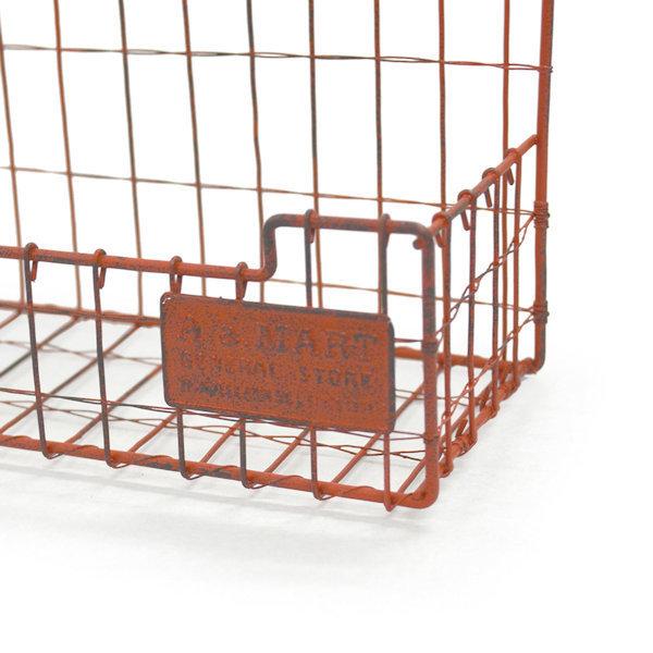 アンティーク調 レッドワイヤーラック / L : ケーエイチカンパニー