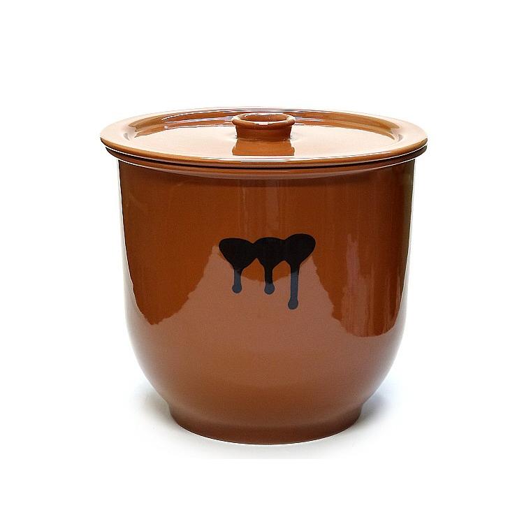 日本製 漬物容器 常滑焼 かめ 蓋付 8号 14.4L (陶器製) : キッチン