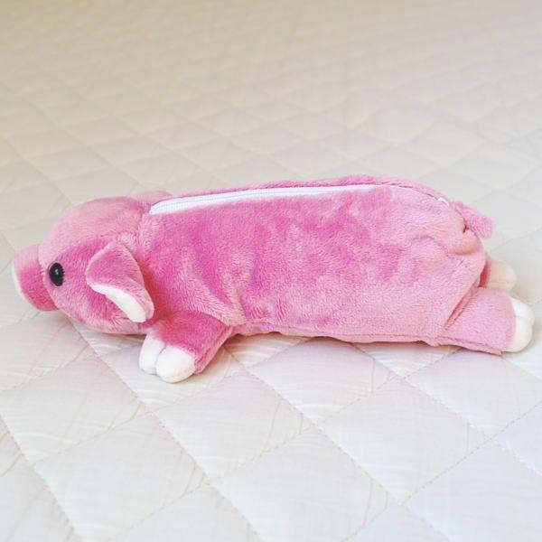 子供用 動物 （アニマル） ペンケース ブタ ピンク どうぶつ ぶた 豚