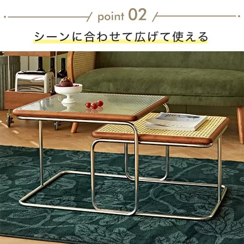 9%OFFクーポン☆ネストテーブル ローテーブル センターテーブル 2点