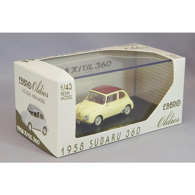 ミニカー/完成品 エブロ 1/43 スバル 360 1958 アイボリー レジン製