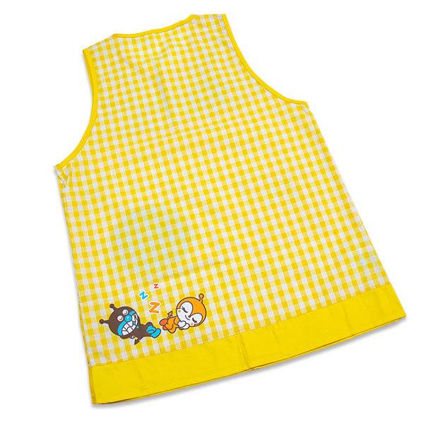 送料無料 アンパンマン 大人用 エプロン 約79×55cm イエロー かぶり