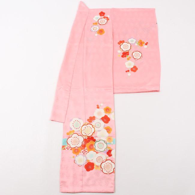 七五三 着物 7歳 正絹 購入 ピンク 梅文 京友禅 四つ身 絵羽模様 振袖