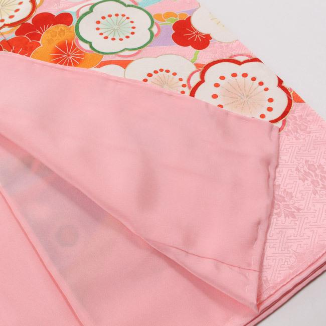 七五三 着物 7歳 正絹 購入 ピンク 梅文 京友禅 四つ身 絵羽模様 振袖