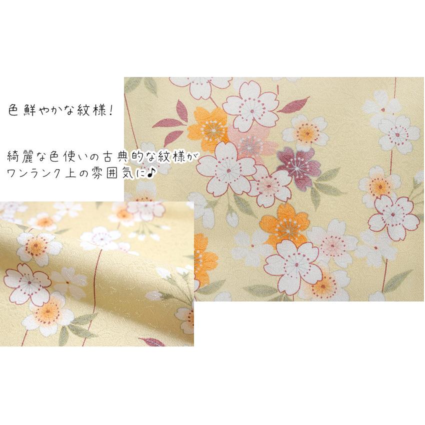 七五三 着物 3歳 6点セット 女の子 被布 ベージュ 桜 三ツ身着物 赤 椿