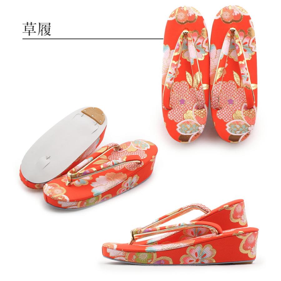 Kisste（キステ） 七五三 7歳 小物 セット 女の子 はこせこ 7点 朱赤