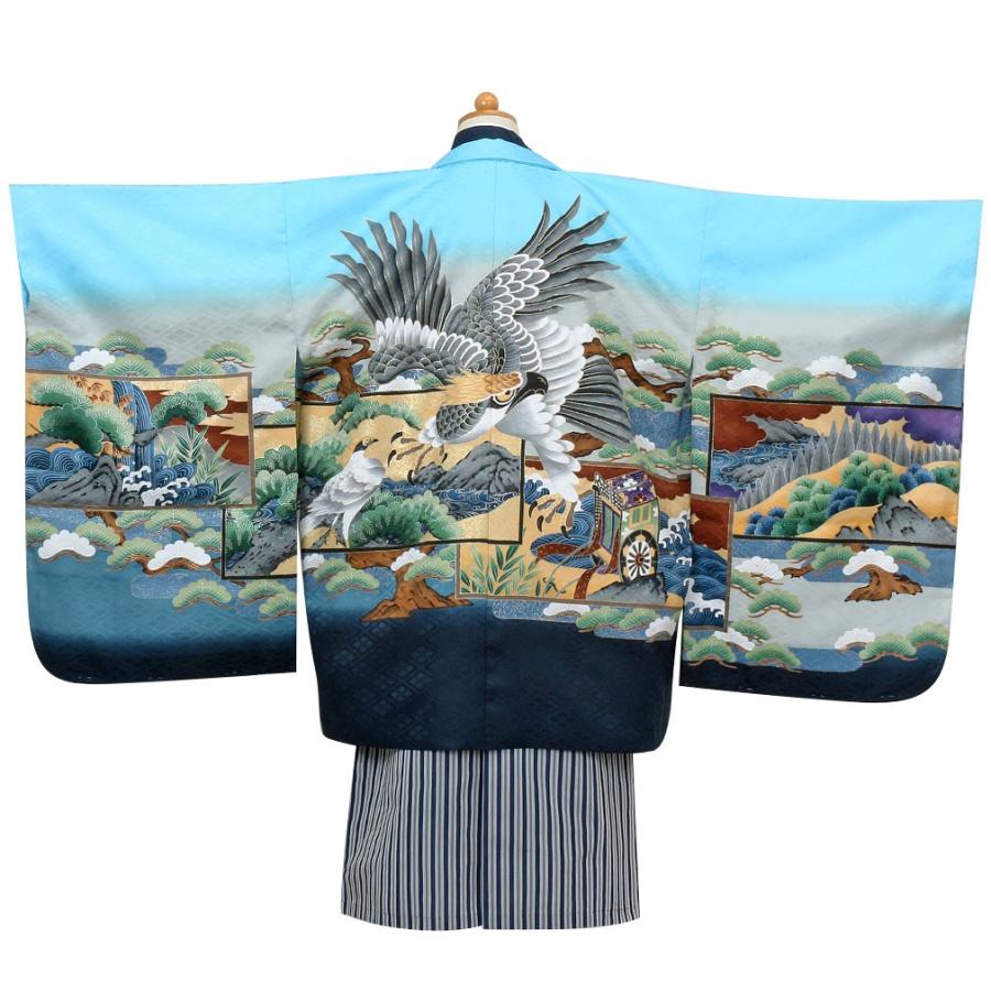 Kisste（キステ） 七五三 着物 袴 セット 10点 男の子 5歳 水色 紺色