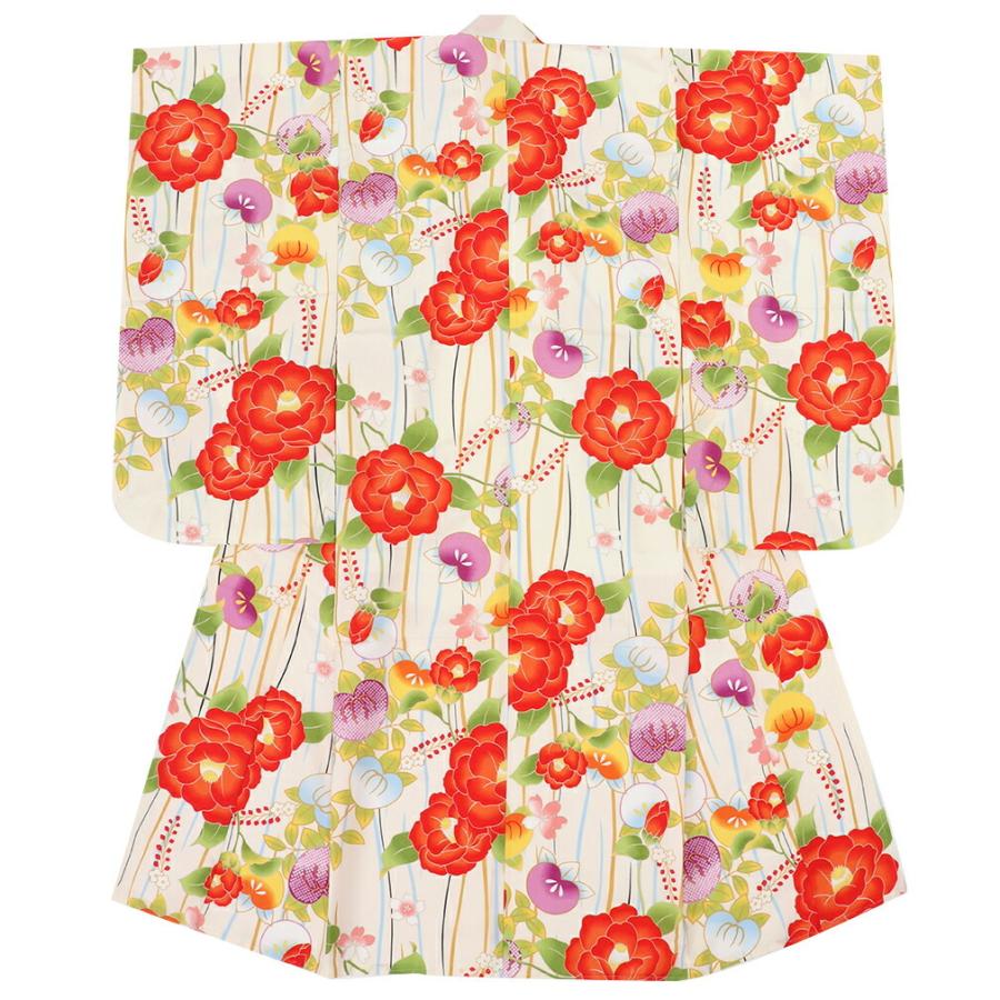 Kisste（キステ） 七五三 着物 セット 7歳 女の子 生成り 椿 橘 七五三