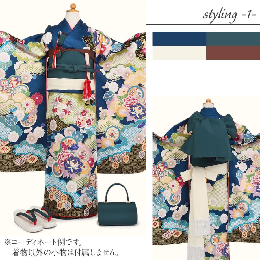 Kisste（キステ） 七五三 7歳 小物 セット 女の子 はこせこ 7点 緑