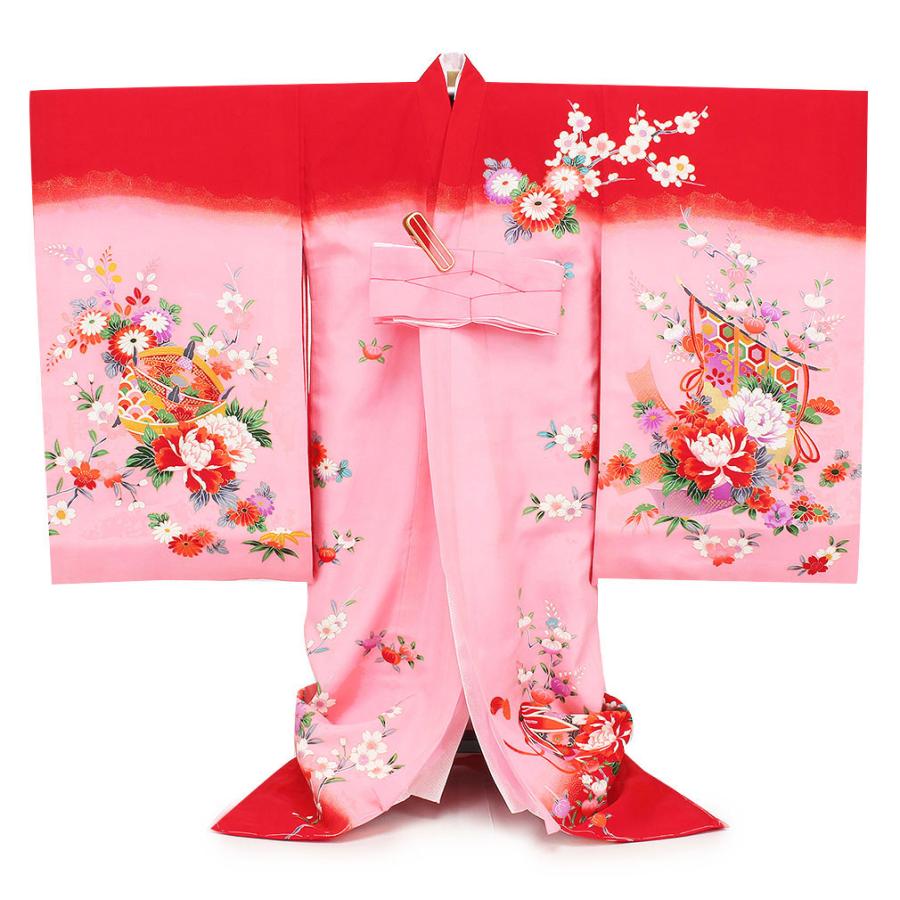 Kisste（キステ） お宮参り 着物 女の子 産着 赤 桃 レッド ピンク