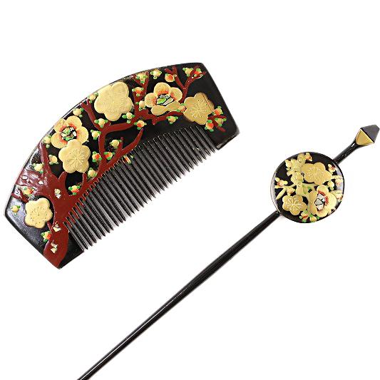 かんざし 髪飾り 成人式 赤 振袖 袴 花 黒 ゴールド 緑 茶 梅 櫛 前櫛