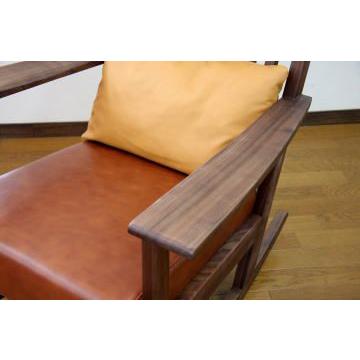 ロッキングチェア 安楽椅子 イス 天然木 ウォールナット 本革