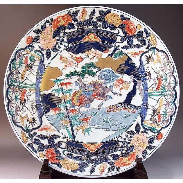 古伊万里様式金彩麒麟絵飾り大皿｜有田焼 陶芸作家 藤井錦彩作
