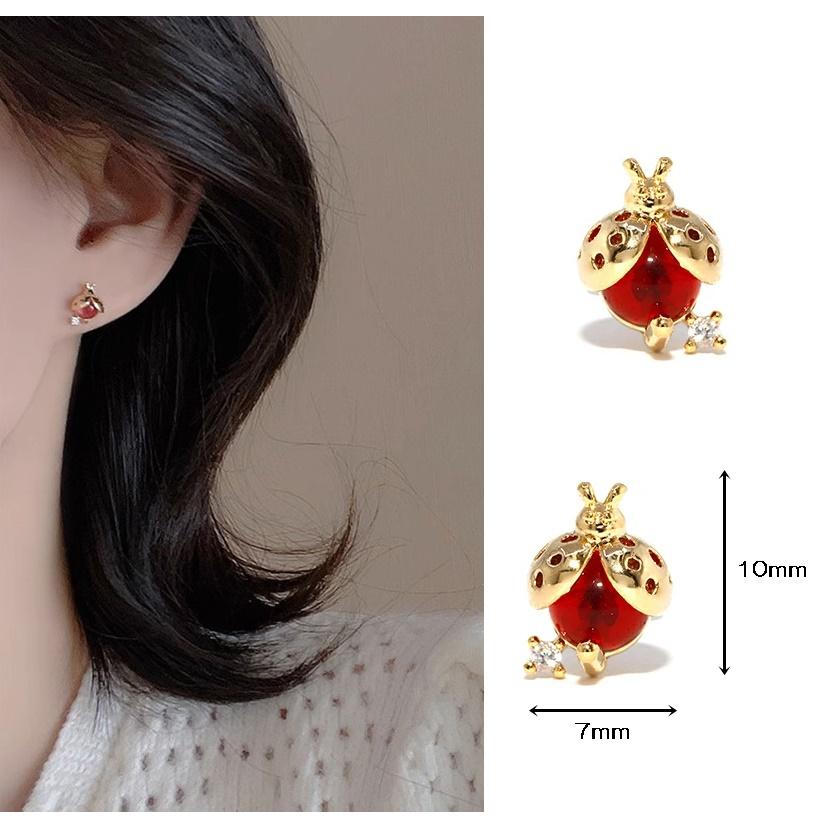 ピアス 人気 可愛い かわいい レディバグ レッド 赤 てんとう虫 昆虫
