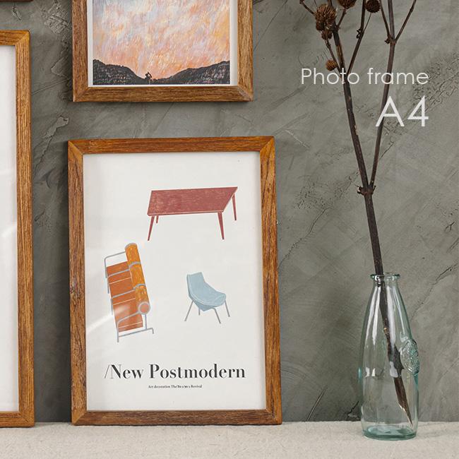チーク古材フレーム A4 ナチュラル H-A4／n(木製 フレーム 額 額縁 枠