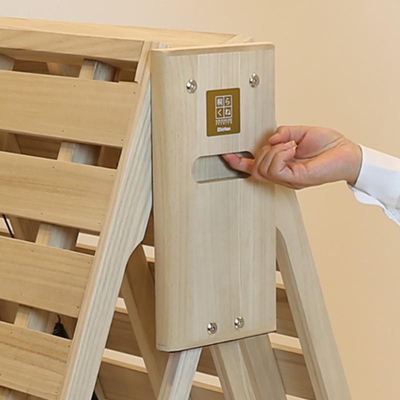 桐らくね プレミアム35 【日本製】 総桐製 すのこ折りたたみベッド