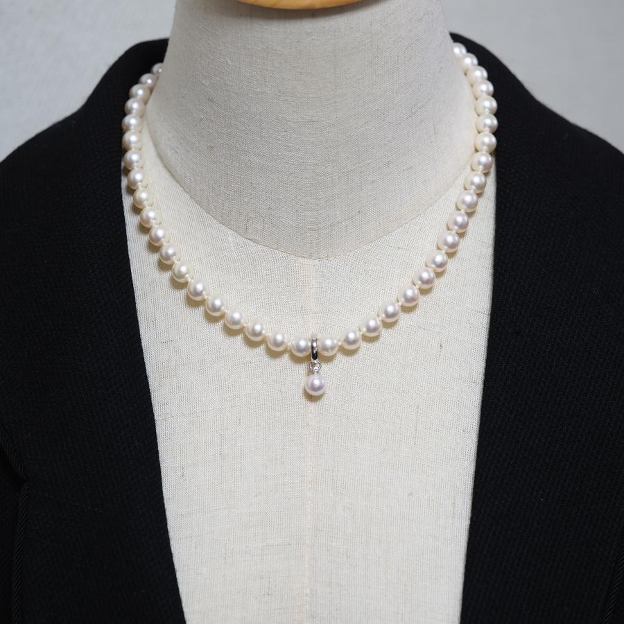 K14WG アコヤ本真珠 クリッカー ペンダントトップ パールネックレス用